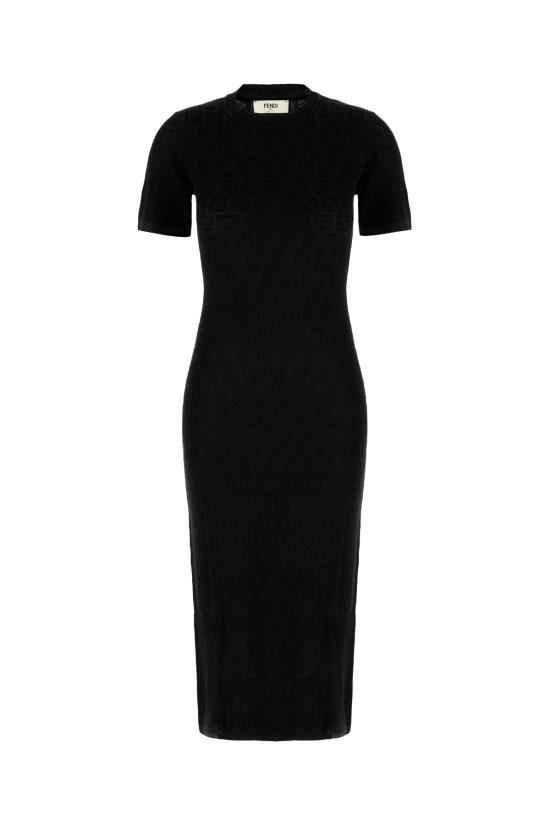 26SS 펜디 FF 코튼 비스코스 드레스 FZDD59AUZR F0GME Nero
