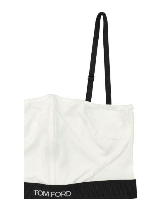  톰포드 트레이닝 티셔츠모달 시그니처  화이트 - TOMFORD