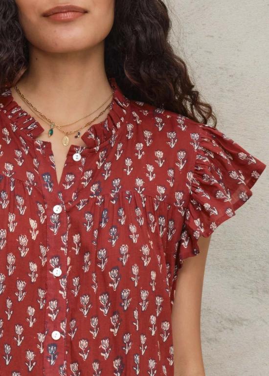  엠에이비이 숏 원피스 M.A.B.E 아리 프린트 프릴 드레스 - M.A.B.E