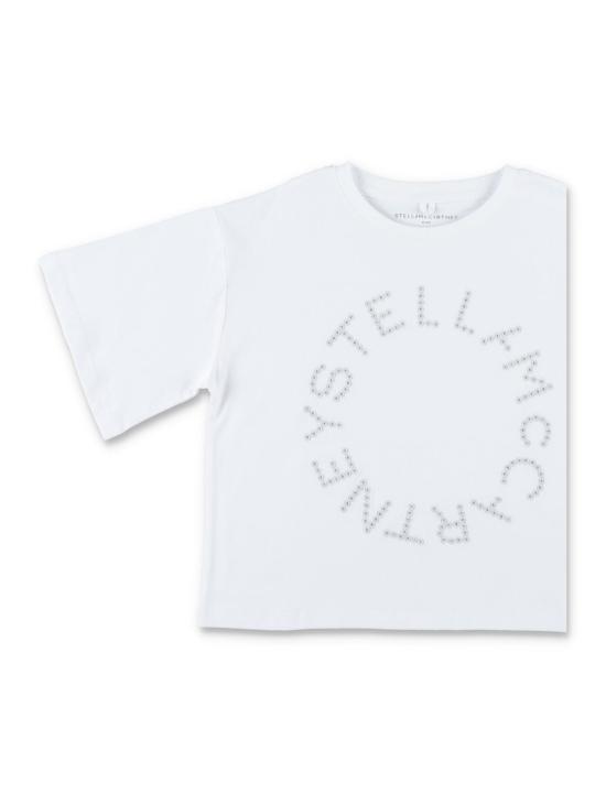  [키즈] 스텔라 맥카트니 티셔츠 스텔라 매카트니 아동용 자수 원형 로고 티셔츠 (화이트) - STELLA MCCARTNEY