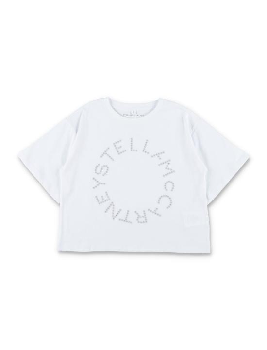  [키즈] 스텔라 맥카트니 티셔츠 스텔라 매카트니 아동용 자수 원형 로고 티셔츠 (화이트)