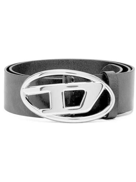  디젤 레귤러 벨트 타원형 D 로고 B 1도어 W  블랙