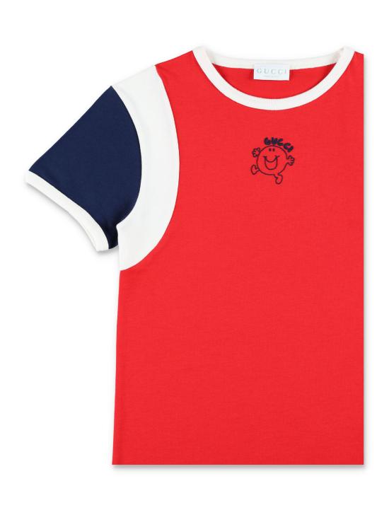  [키즈] 구찌 티셔츠 키즈 코튼 그래픽 티셔츠 레드 - GUCCI