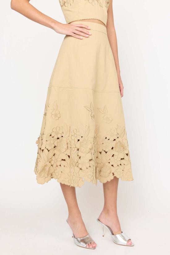  크리스티 린 롱 스커트 바비 스커트 카키