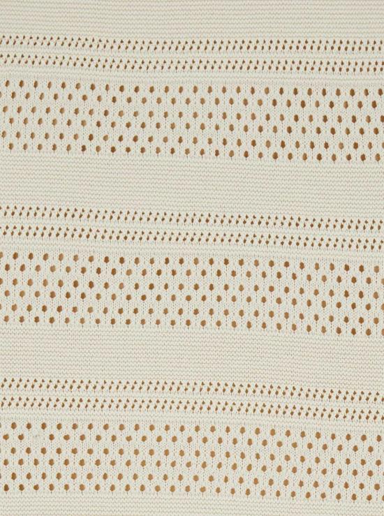  트윈셋 롱 스커트 러플과 펀칭 디자인이 돋보이는  , 울 혼방 비스코스 폴리아미드 소재, 화이트 색상 - TWINSET