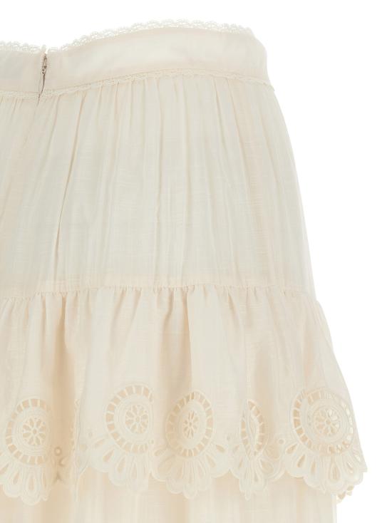  짐머만 롱 스커트 럭키 맥시 스커트 화이트 - ZIMMERMANN