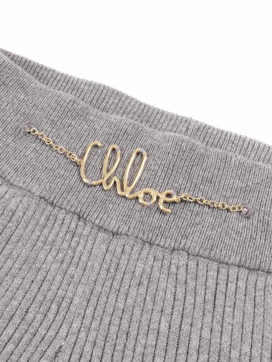  끌로에 트레이닝/조거 팬츠 코튼 울 니트  그레이 - CHLOE