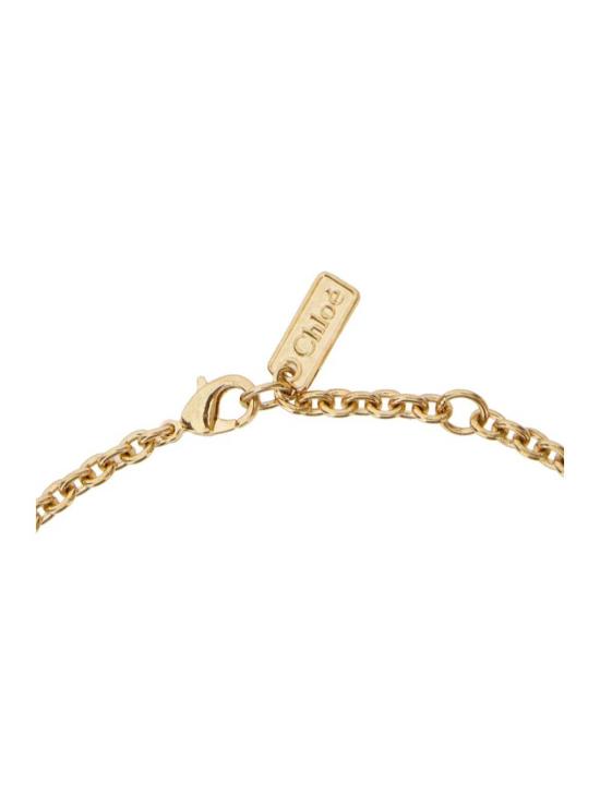  끌로에 목걸이/팬던트 후크 잠금 장치와 세 개의 황동 로고 참 장식이 있는 메탈릭 목걸이 - CHLOE