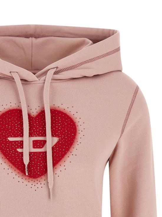  디젤 후드 티셔츠 F 슬리미 후드 S5 후디 핑크 - DIESEL