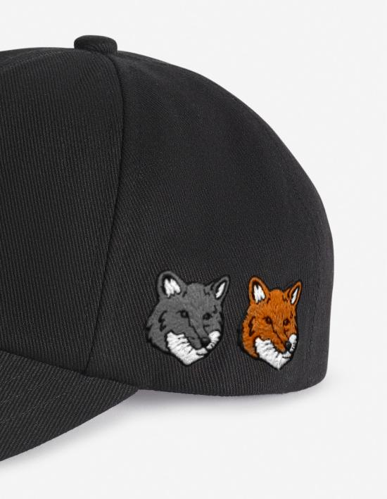  메종키츠네 볼캡 메종 키츠네 더블 폭스 헤드캡 앤트러사이트 - MAISON KITSUNE