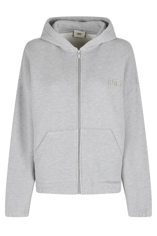  오트리 후드 티셔츠 지퍼 후드티 그레이