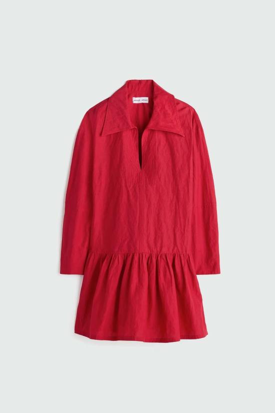  어피스 어파트 숏 원피스 Apiece Apart Romana 미니 드레스 삼바 레드