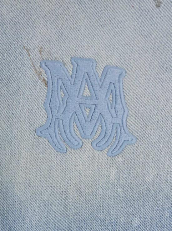  아미리 데님 자켓 로고 자수 데님 재킷 (연한 파란색) - AMIRI