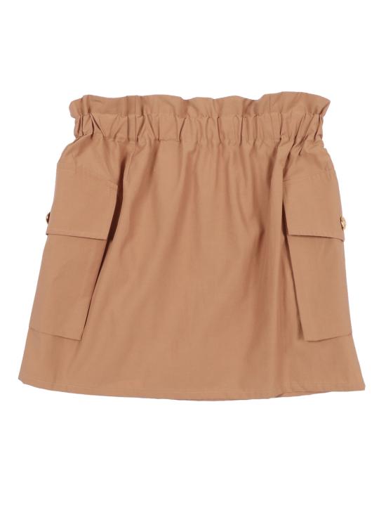  발망 숏 스커트 우븐  브라운