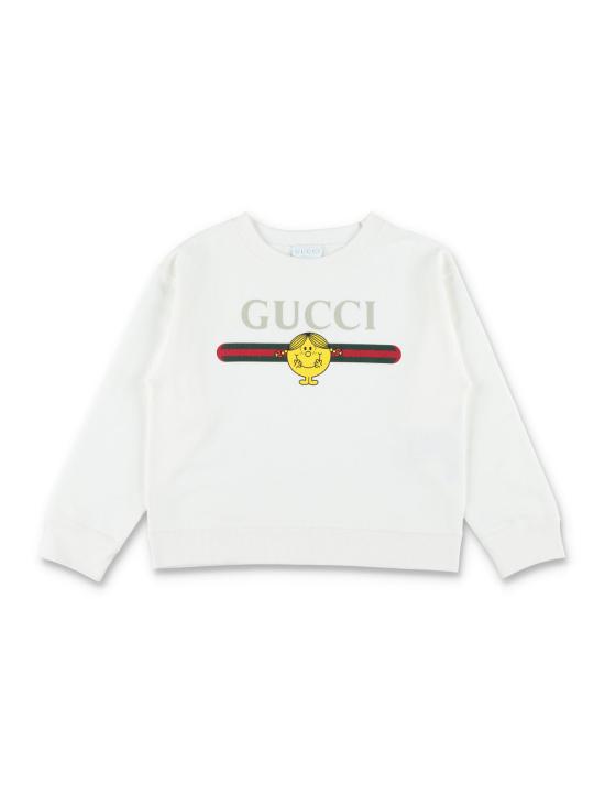  [키즈] 구찌 풀오버 키즈 미스터 맨 리틀 미스 코튼 스웨트셔츠 새 상품 화이트