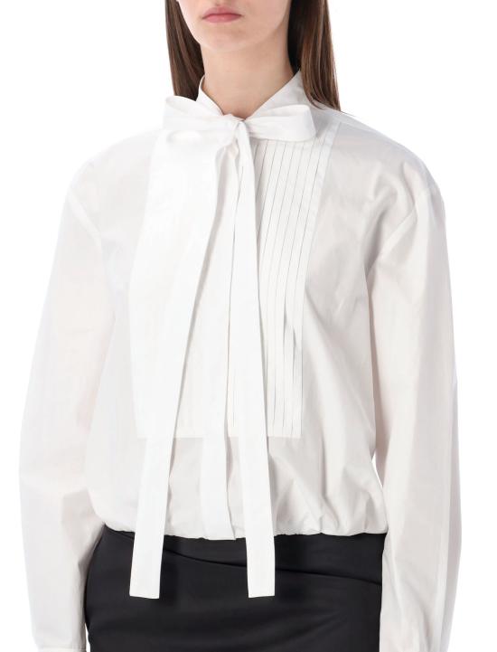  디 아티코 숏 원피스 아티코 코튼 미니 드레스 화이트/블랙 - THE ATTICO