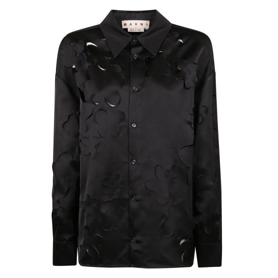  마르니 셔츠 카마0620 S0 USR009 컷아웃 긴팔 셔츠 네로
