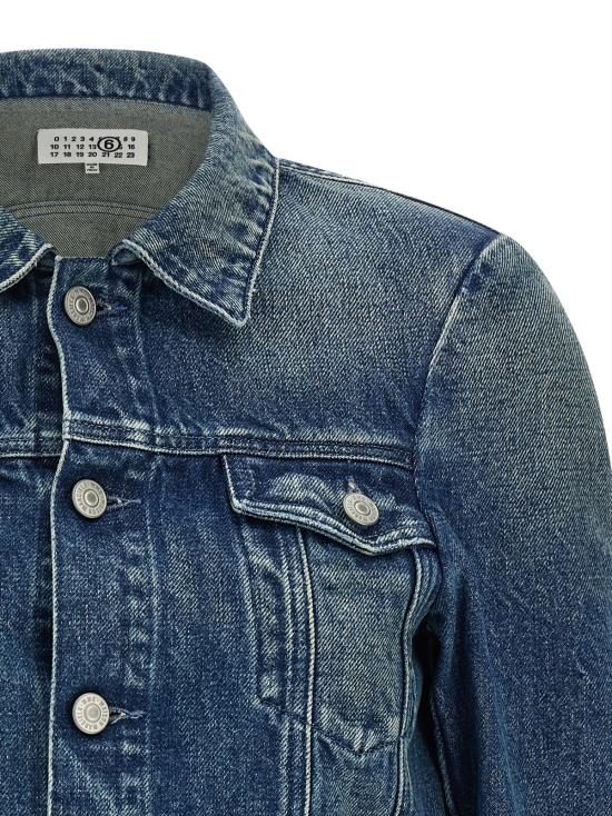 MM6 메종마르지엘라 데님 자켓 메종 마르지엘라 MM6 뉴메릭 시그니처 MM6 재킷 블루 - MM6 MAISON MARGIELA