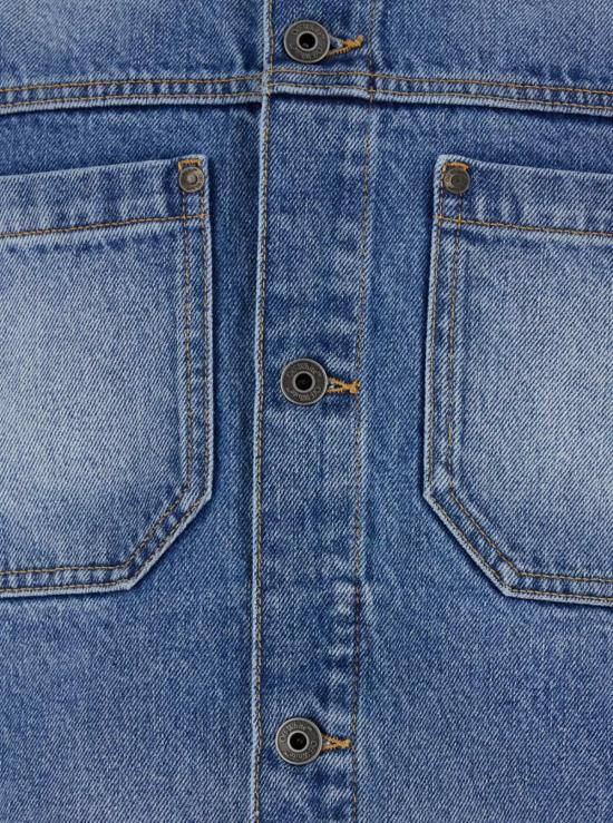  오프화이트 데님 자켓 데님 재킷, 클래식 칼라 및 뒷면에 대형 로고, 블루 색상 - OFF WHITE