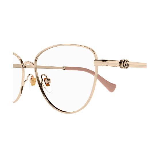  구찌 안경 GG1595 O GG 로고 라인 메탈 캣아이  골드 - GUCCI