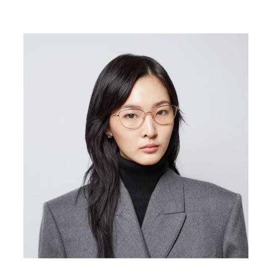  구찌 안경 GG1595 O GG 로고 라인 메탈 캣아이  골드 - GUCCI