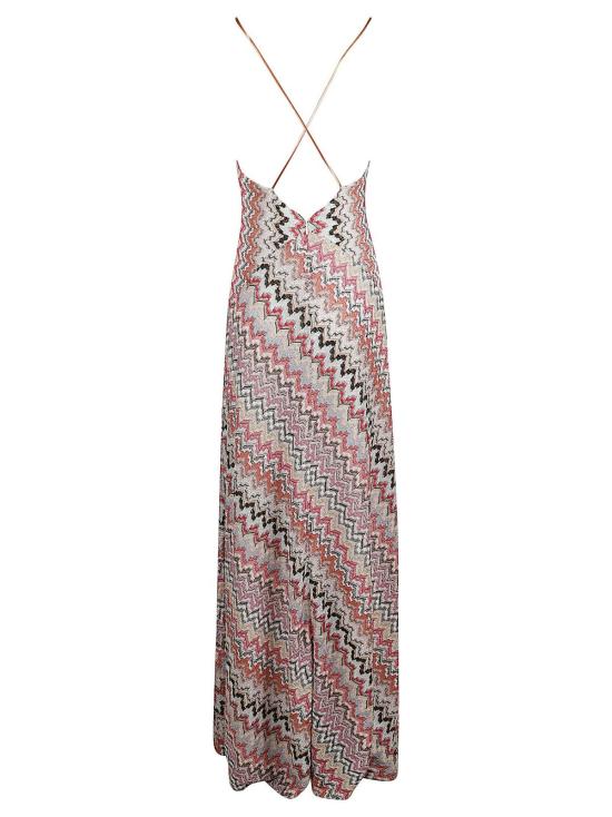  미소니 롱 원피스 미쏘니 DS24 SG00 Br00 UX 비스코스 메탈릭 파이버 드레스 로사 - MISSONI