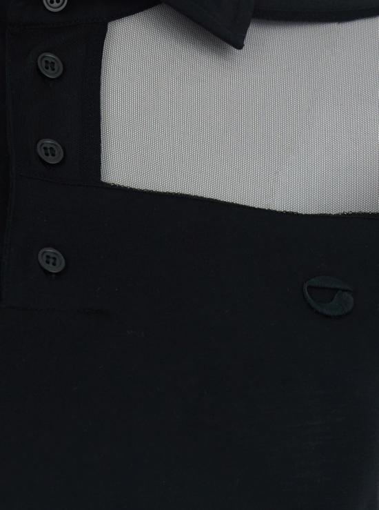  코페르니 롱 원피스 롱 드레스, 앞면에 로고 자수 및 전체 스트라이프 패턴, 코튼 혼방 소재, 블랙 색상 - COPERNI