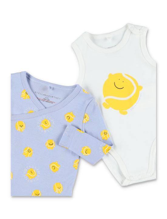  [키즈] 스텔라 맥카트니 오버롤 키즈 테니스공 롬퍼 세트 (블루/화이트) - STELLA MCCARTNEY