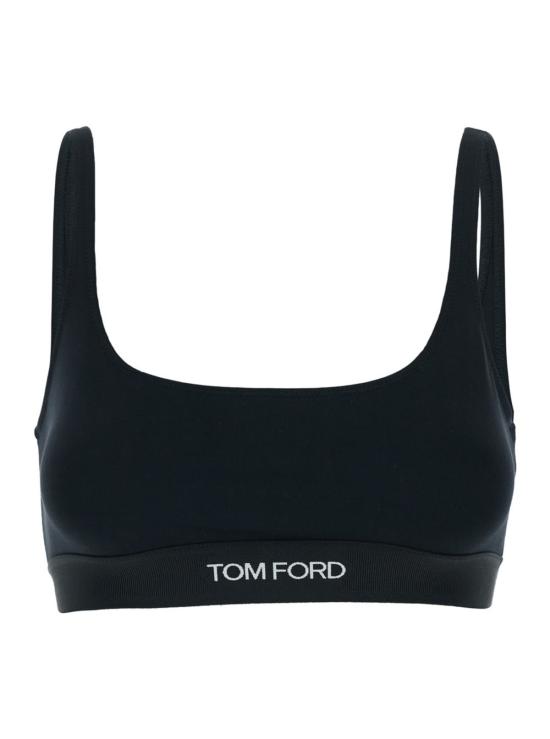  톰포드 브라 톰 포드 렛, 모달 스트레치 소재, 블랙 색상, 대비되는 로고 프린트