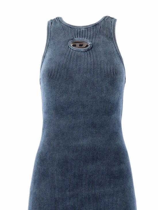  디젤 숏 원피스 니트웨어 드레스 블루 - DIESEL