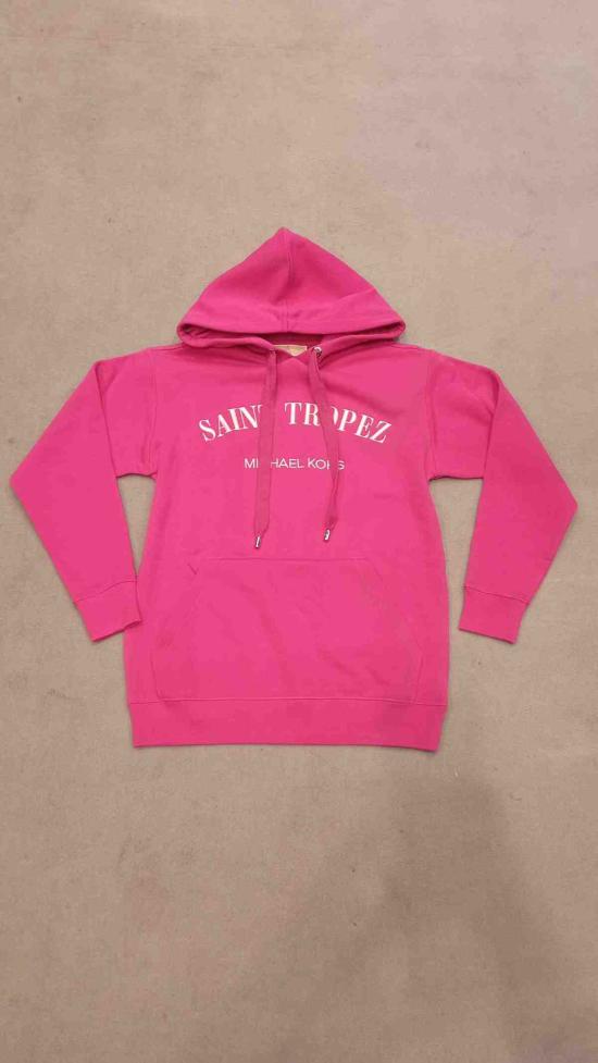  마이클 코어스 후드 티셔츠 생트로페즈 클래식 오가닉 코튼 후드티 핑크 & 퍼플