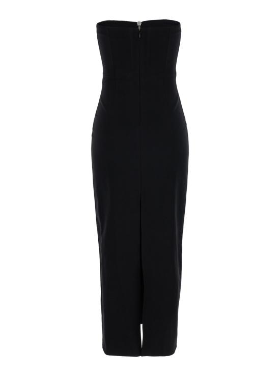  디 아티코 롱 원피스 아티코 뷔스티에 장식 지퍼 롱 드레스 블랙 - THE ATTICO