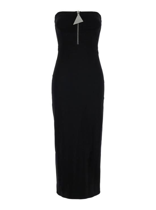  디 아티코 롱 원피스 아티코 뷔스티에 장식 지퍼 롱 드레스 블랙
