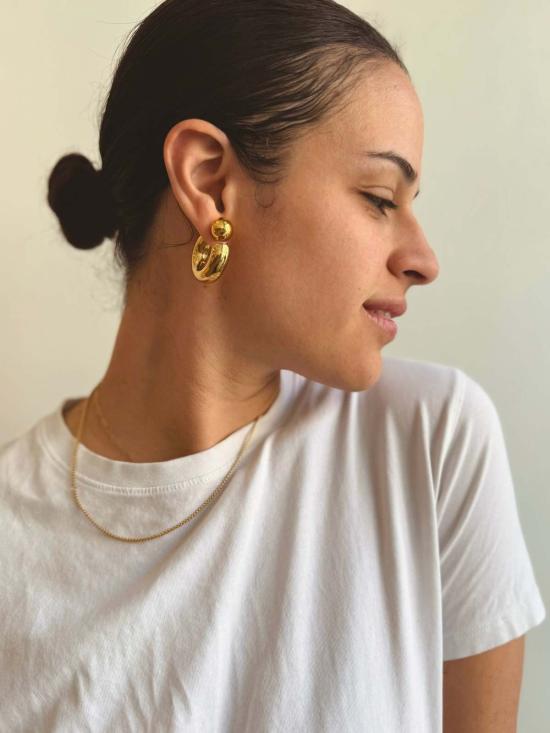  WINSOME 이어링 매력적인 세미 후프 귀걸이 - OTHER BRANDS