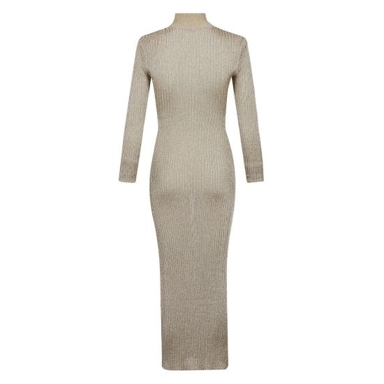  셀프 포트레이트 롱 원피스 Rs25 124 X Gd 긴팔 컷아웃 드레스 골드