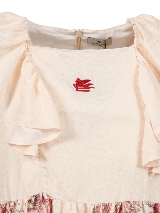  에트로 숏 원피스 우븐 드레스 크림 - ETRO