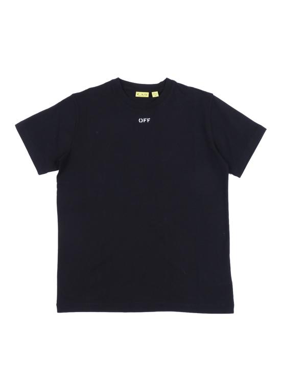  오프화이트 반팔 티셔츠 애로우 페인트  블랙