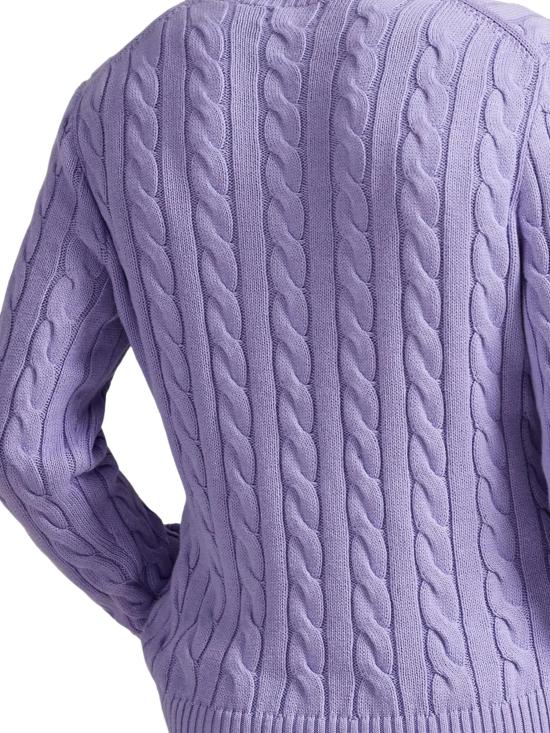 26SS 폴로 랄프로렌 로고 자수 케이블 니트 스웨터 710775885 531 SKY LAVENDAR - POLO RALPH LAUREN