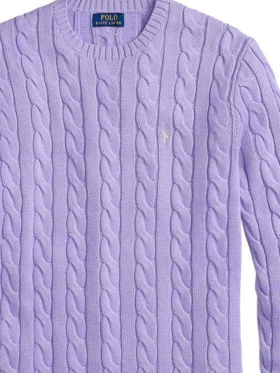 26SS 폴로 랄프로렌 로고 자수 케이블 니트 스웨터 710775885 531 SKY LAVENDAR - POLO RALPH LAUREN