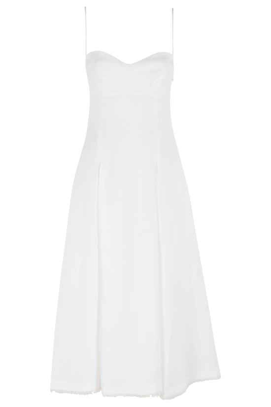  조나단 심카이 롱 원피스 Jonathan Simkhai Analise 뷔스티에 미디 드레스 화이트