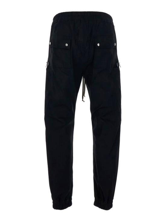  릭 오웬스 트레이닝/조거 팬츠 바우하우스 팬츠, 신축성 있는 허리와 조절끈, 카고 포켓, 지퍼 여밈, 블랙 - RICK OWENS