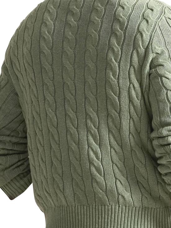 26SS 폴로 랄프로렌 로고 자수 케이블 니트 스웨터 710775885 528 FERN GREEN HEATHER - POLO RALPH LAUREN