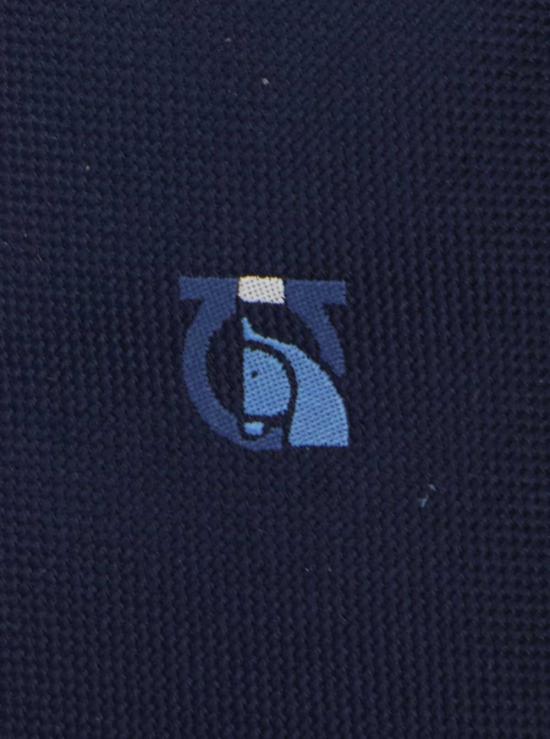  살바토레 페라가모 넥타이 앞면에 로고가 있는 페라가모 실크 블루 - SALVATORE FERRAGAMO