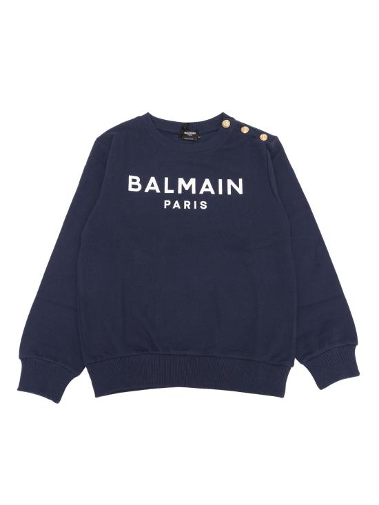  [키즈] 발망 풀오버 키즈 스웨트셔츠 블루 - BALMAIN