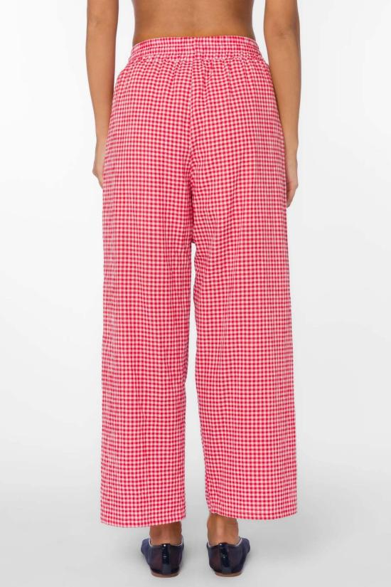  Velvet Heart 크롭 팬츠 벨벳 하트 체리 깅엄 팬츠 - OTHER BRANDS