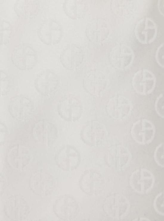  조르지오 아르마니 넥타이 실크 , 톤온톤 로고 전체 장식, 화이트 색상 - GIORGIO ARMANI