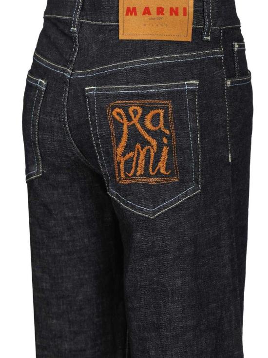  마르니 데님 팬츠 와이드 진 블루 - MARNI
