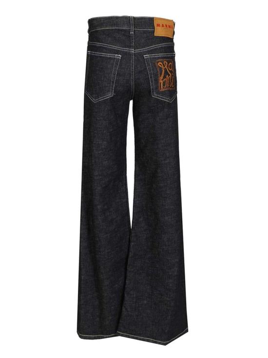  마르니 데님 팬츠 와이드 진 블루 - MARNI
