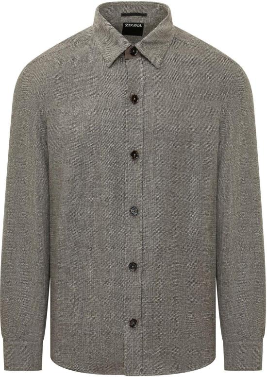 26SS 에르메네질도제냐 긴팔 셔츠 UHV75A3SOT52M09 TAUPE