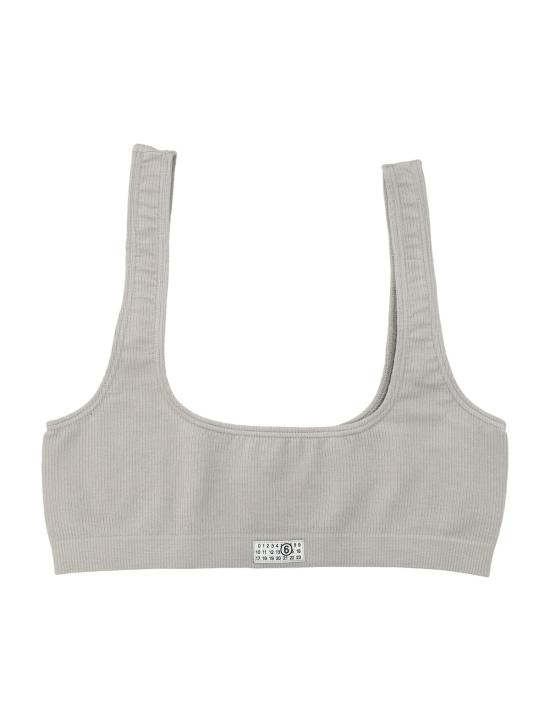  MM6 메종마르지엘라 브라 Mm6 메종 마르지엘라 골지 코튼 렛 라이트 그레이